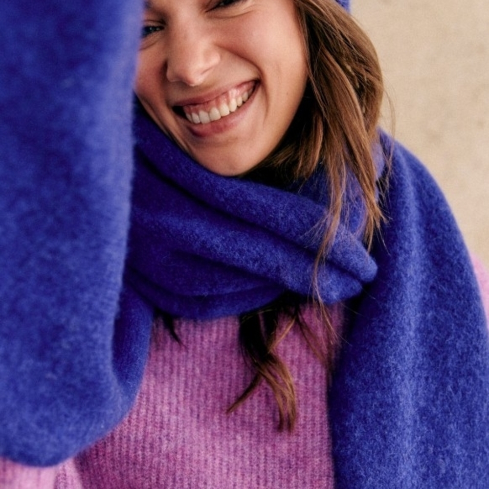 Sezane Marianne Scarf Alpaca Electric Blue